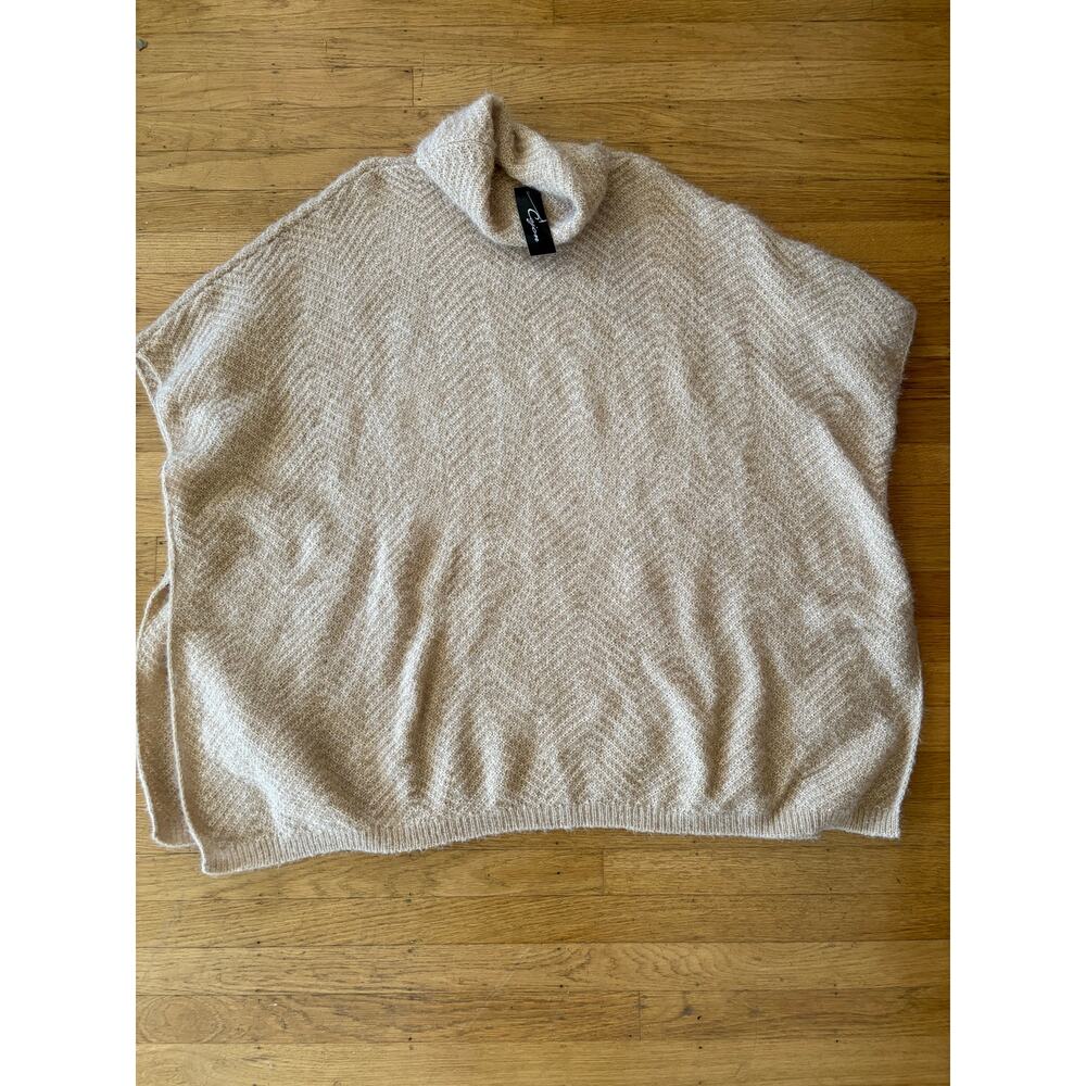 NWT Cejon sweater lightweight turtleneck short sleeve one size Oatmilk
